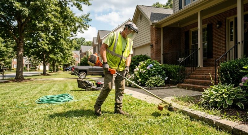 Weed Whacking in Bowie, MD